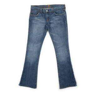 7 For All Mankind Rocker flare leg low rise blue jeans size 28